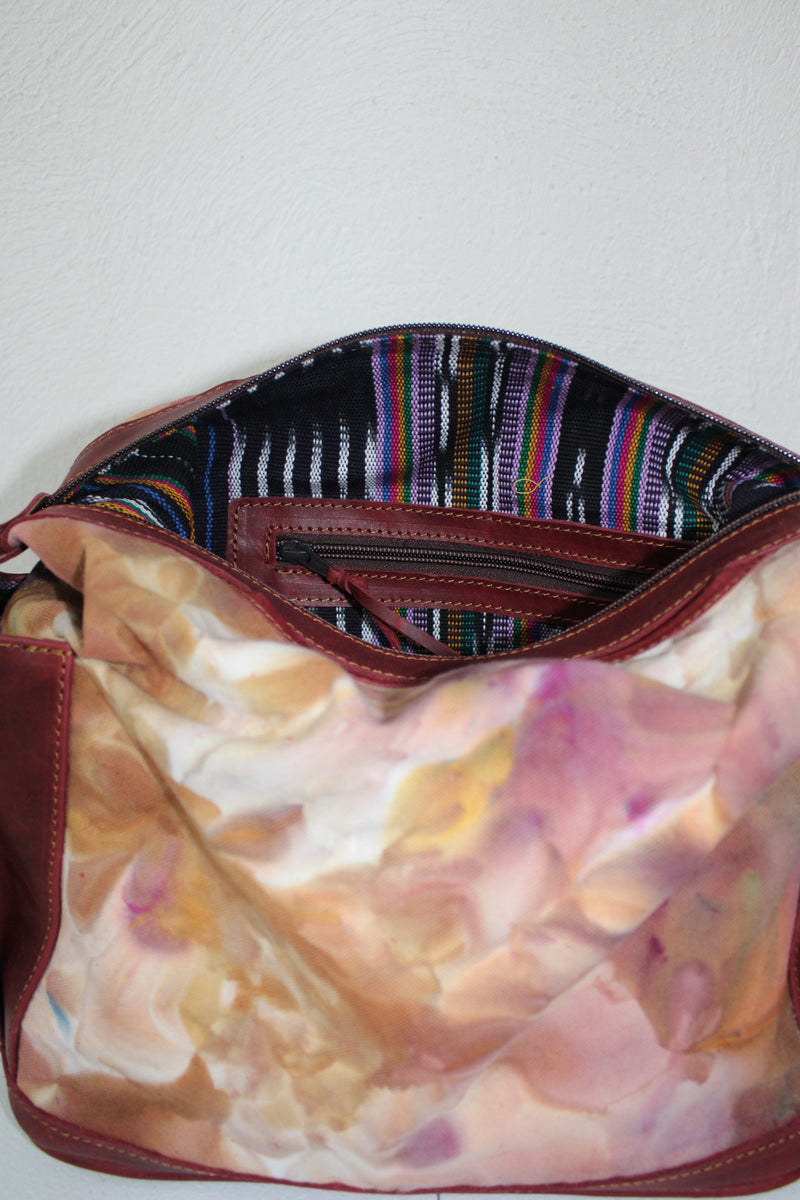 TYE DYE PANEL CDB BAG WINE LEATHER