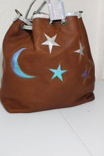 OOAK MOONS AND STARS BUCKET BAG