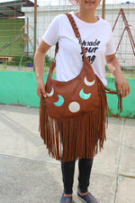 MOONS AND STARS FRINGE SADDLE BAG