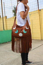 MOONS AND STARS FRINGE SADDLE BAG