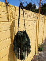 BRAIDED FRINGE BUCKET BAG