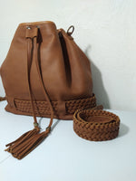 BRAIDED STRAP BUCKET BAG