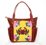 New! Claudine bag with crab panel and full orange lather