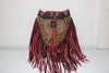 LEOPARD PRINT DIAMOND FRINGE BUCKET BAG