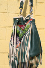 Fringe mixed color bucket bag