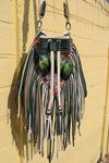 Fringe mixed color bucket bag