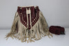 BONE AND WINE LEATHER FRINGE BUCKET BAG