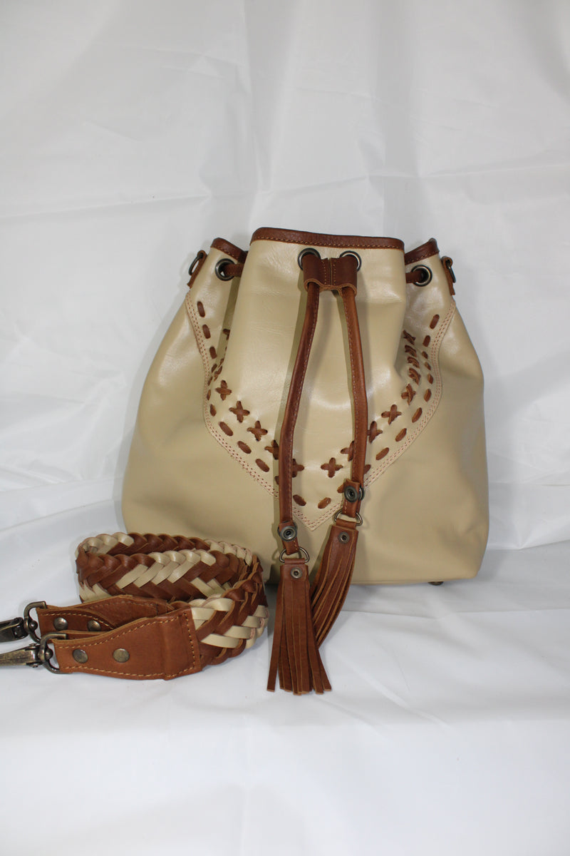 BONE LEATHER AND BROWN LEATHER